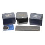 Breitling watch box with Navitimer 3100 Pluton / 3300 Jupiter booklet; together with two Breitling