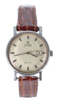 Omega De Ville automatic stainless steel lady's wristwatch, silvered dial with applied baton