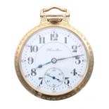 Hamilton Watch Co. 10k gold filled lever set pocket watch, serial no. 1375337, circa 1916, signed 23