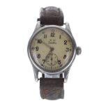 Kriegsmarine (German Navy) 3entRa mid-size stainless steel wristwatch, signed dial with Arabic