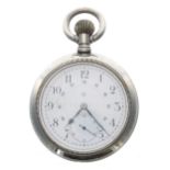 Early 20th century nickel cased lever pocket watch, the 15 jewel movement inscribed 'The T. Eaton