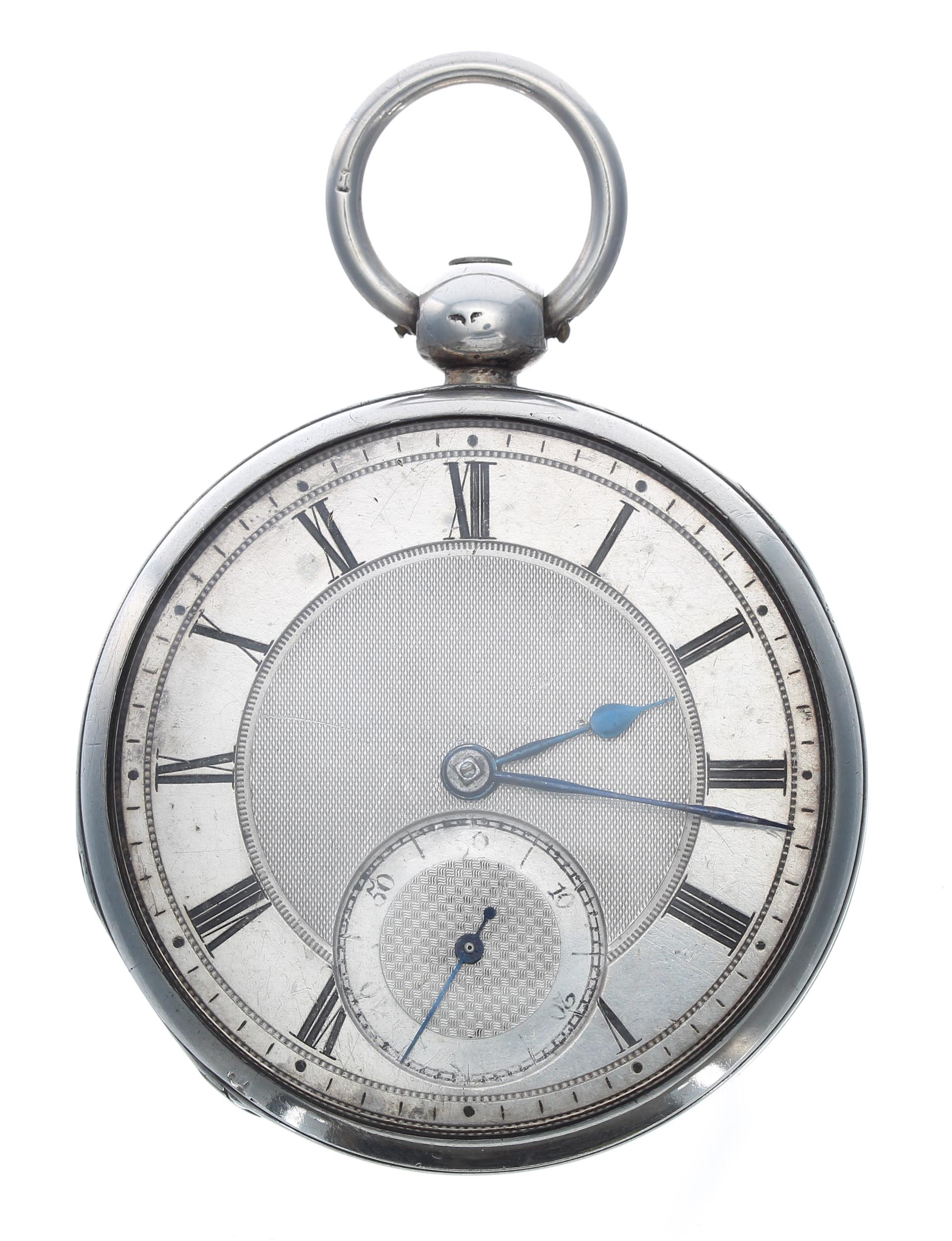 George IV silver fusee lever pocket watch, London 1827, the movement signed Jas Whitelaw, Edinburgh,