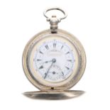 Turkish Market silver (0.800) lever hunter pocket watch, the half plate movement signed and