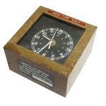 Mahogany cased quartz chronometer, the 3.5" black dial with white numerals and centre seconds,