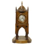 Good and unusual large German mahogany gothic two train novelty tower clock, the W & H movement