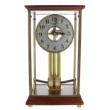 Bulle electric four glass mantel clock, the 5.25" silvered chapter ring signed Bulle-Clock,