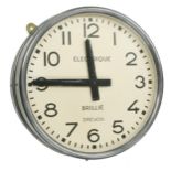 Electric double-sided public wall dial clock, the 15" cream dial signed Electrique, Brillie,