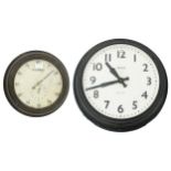 Large Smiths Sectric 18" electric slave dial; also an 8" electric dial within a Bakelite case (2)