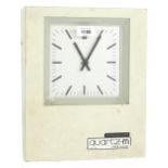 Patek Philippe Quartz-M English Clock Systems electric wall clock, the 6" square silvered dial