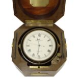 Good Baume & Mercier of Geneve Quartz marine chronometer, the 3.5" cream dial within a square