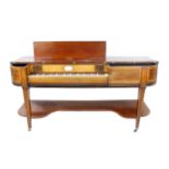 Interesting round fronted English square piano c1800 by G. Dettmer and Son, the fascia board