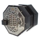 Good Wheatstone & Co Aeola English System treble concertina, no. 27056, with forty-eight metal