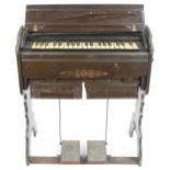 Late Victorian/Edwardian portable harmonium inscribed J.M. Hay, Stirling, upon foliate inlaid cheval