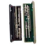 Lewington Model S81 metal flute, case; also a Pearl PF-501 metal flute ser. no. 003817, case (2)