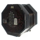 Good Wheatstone & Co Aeola English System concertina, no. 30824, with sixt-four metal buttons on