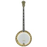 Epiphone Bandmaster Recording four string banjo, stamped ser. no. 5740 (year 1932), Patent Applied