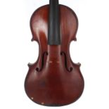 Scottish violin by and labelled Made by John Lowe, Glasgow, 1924, no. 21, 14", 35.60cm