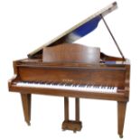 Good Welmar walnut grand piano, frame no. 81404, sound board no. 20083, upon square tapering legs