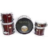 Premier Signia Maple drum kit, comprising 23" kick, 16" floor tom, 14" and 13" rack toms and 14"