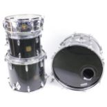Gretsch three piece drum kit plus snare, comprising 20" kick drum, 16" floor tom, 13" rack tom and