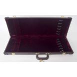 Good twelve division bow case, with burgundy plush lined interior