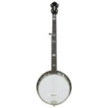 Clifford Essex & Son The 'Clipper' five string banjo, no. 6563, with geometric mother of pearl inlay