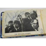 The Rolling Stones and others - old autograph book containing a selection of artist and other