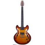 1983 Andrew Manson semi-hollow body electric guitar, made in England, ser. no. 8xxxx3; Body: