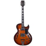 1970s Hoyer 3060 archtop electric guitar, made in Germany; Body: sunburst finish, a few dings and