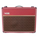 1994 Vox AC30/6 Top Boost guitar amplifier, made in England, ser. no. 94A016218, with rare red tolex