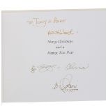 Tony Zemaitis and George Harrison - Christmas card to Tony and Ann Zemaitis from George, Olivia