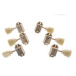 Set of six Kluson Deluxe three-a-side gold plated guitar tuners