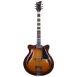 1950s Hoyer archtop guitar, made in Germany; Back and sides: sunburst finished maple, repaired input
