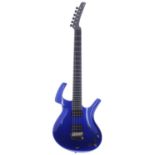 Parker Fly electric guitar, made in USA, circa 1994; Body: metallic blue finish, a few blemishes and