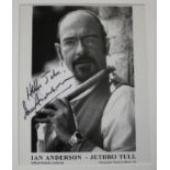 Ian Anderson (Jethro Tull) - autographed promotional black and white photograph of Ian Anderson,