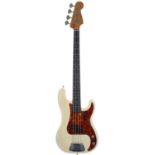 1962 Fender Precision Bass guitar, made in USA, ser. no. 8xxx5; Body: Olympic white refinished