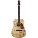 Artists various - autographed Fender DG20S acoustic guitar, ser. no. 00066693, signed by members