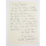 Jimi Hendrix - handwritten letter by Jimi Hendrix, circa 1968, inscribed '...Dennis, we are all