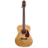 Americana interest - autographed Crafter T035/N acoustic guitar, ser. no. 03041136, signed to the