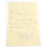 Keith Richards - handwritten letter to a fan, inscribed 'Dear Sue, thank you for your letter. My