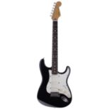 1989 Fender Stratocaster Plus electric guitar, made in USA, ser. no. E8xxxx1; Body: black finish,