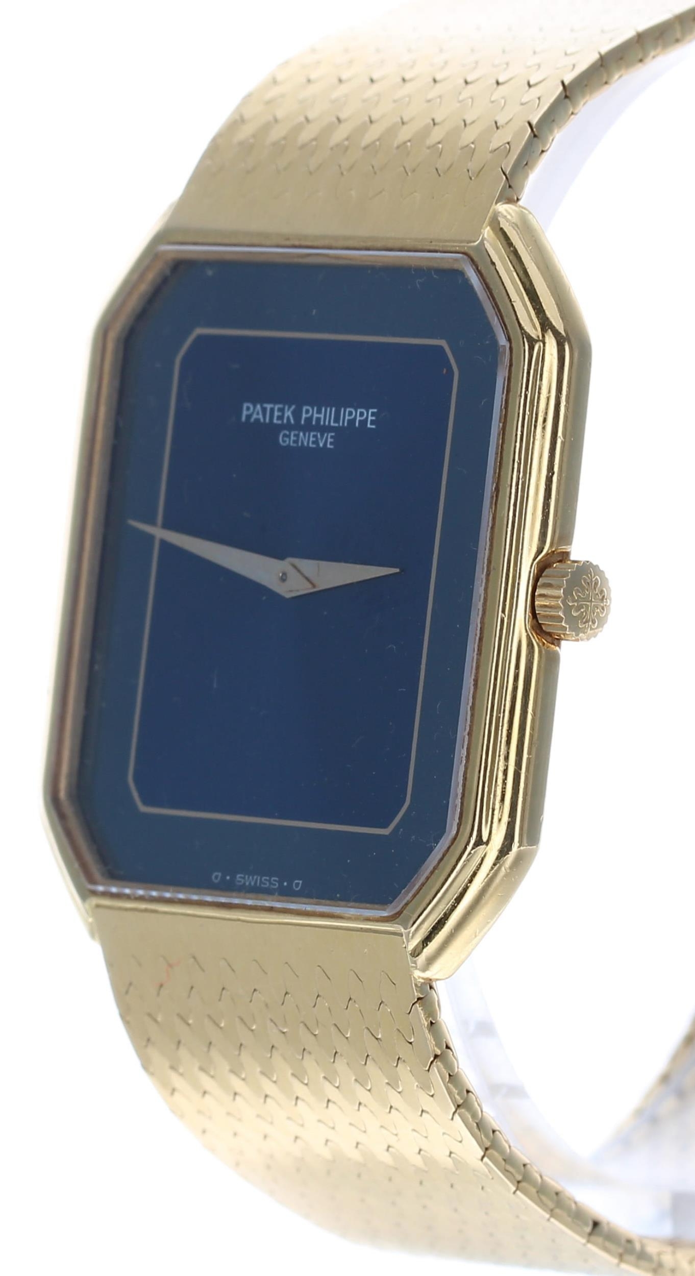 Fine Patek Philippe 18ct rectangular slim gentleman's dress wristwatch, reference no. 3860/001, - Image 2 of 6