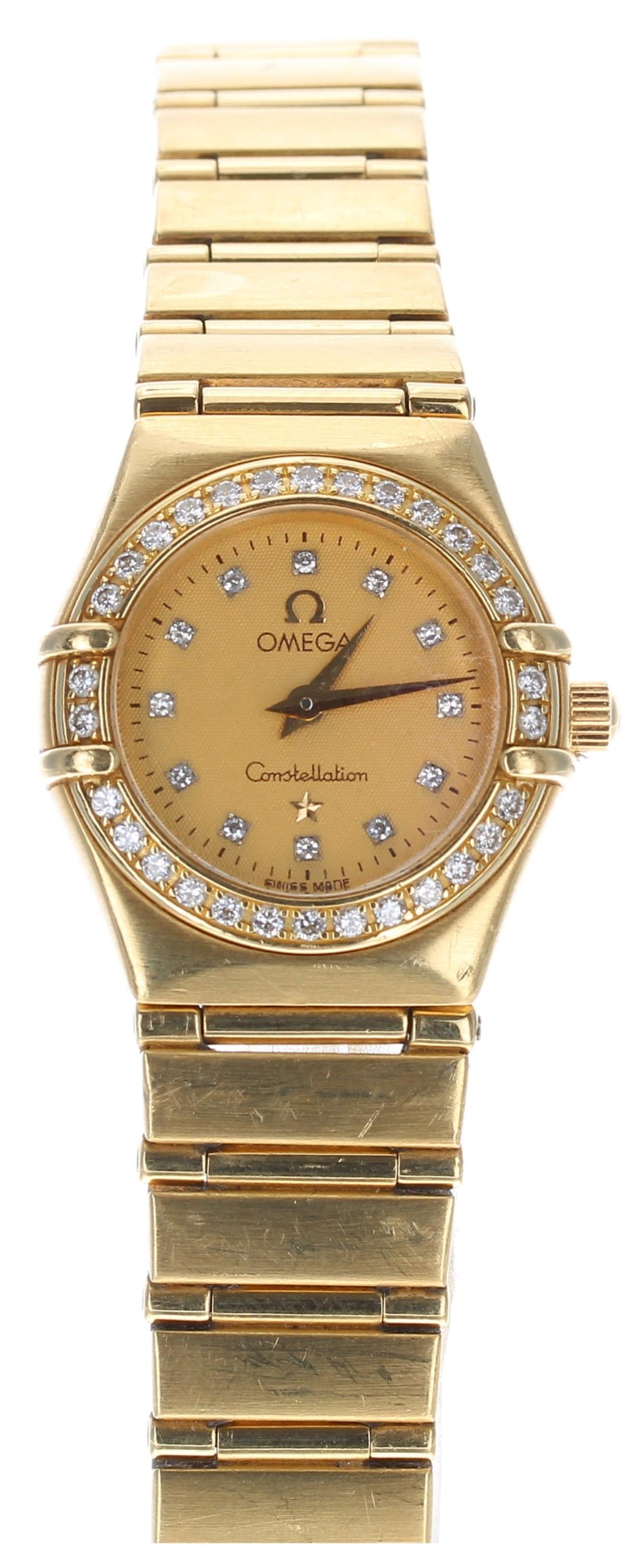 Omega Constellation 18ct diamond set lady's wristwatch, serial no. 55164xxx, circa 1993, quartz,