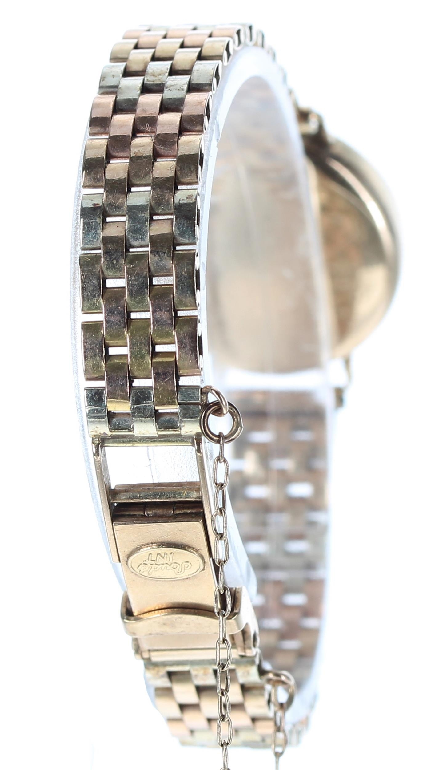 Tudor 9ct wire-lug lady's wristwatch, Chester 1954, circular silvered dial with gilt applied - Image 2 of 3