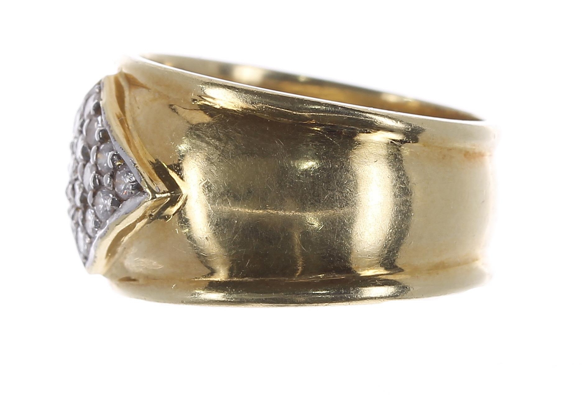 18ct yellow gold diamond band ring, set with sixteen round brilliant-cuts, 0.32ct approx in total, - Image 2 of 2