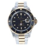 Rolex Oyster Perpetual Date Submariner stainless steel and gold gentleman's bracelet watch, ref.