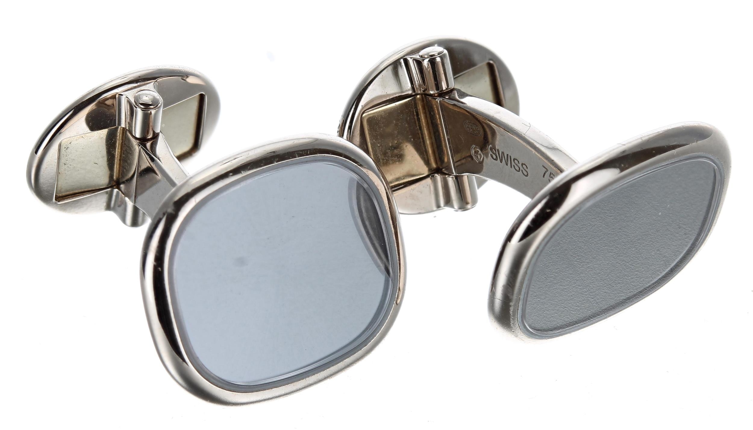 Pair of Patek Philippe 18ct white gold Ellipse cufflinks, 17.4gm, 16mm x 14mm (370)