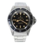Fine Rolex Oyster Perpetual Submariner (meters first) stainless steel gentleman's wristwatch, ref.