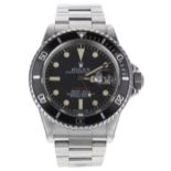 Rolex Oyster Perpetual Date Submariner 'Single Red' stainless steel gentleman's wristwatch,
