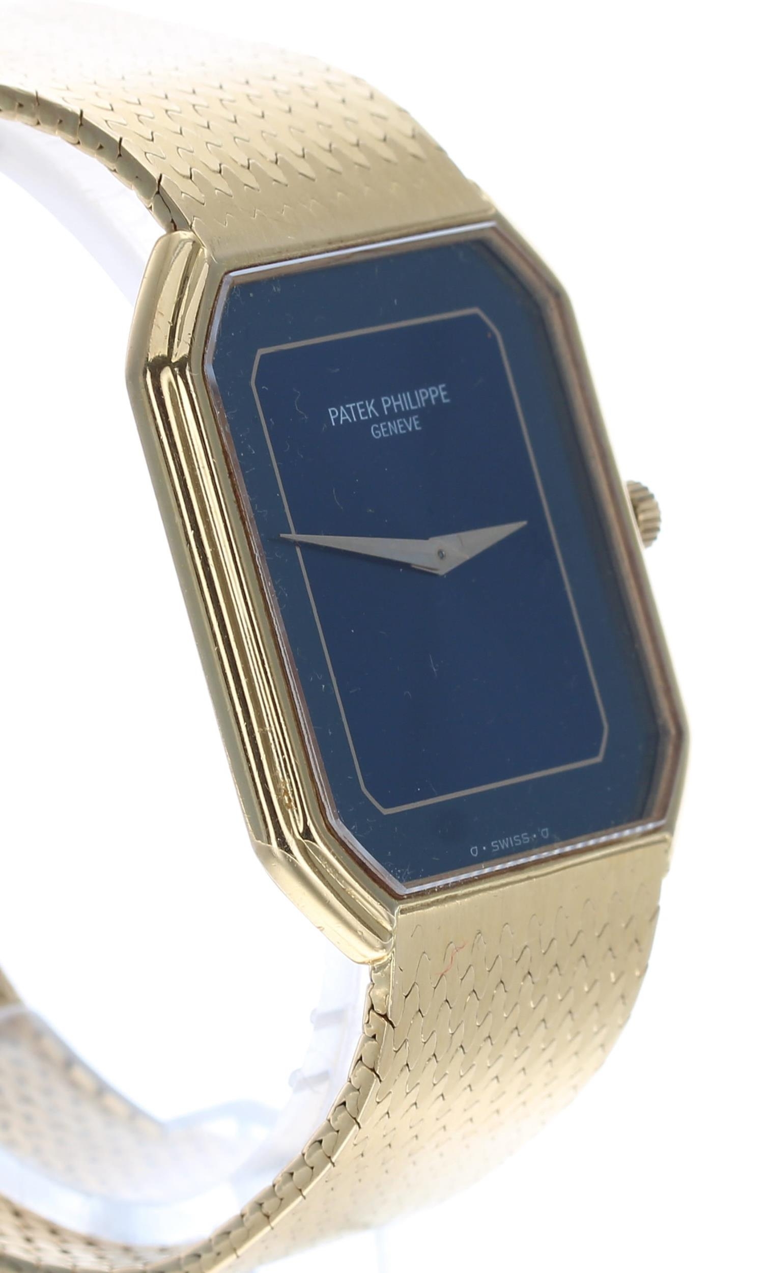 Fine Patek Philippe 18ct rectangular slim gentleman's dress wristwatch, reference no. 3860/001, - Image 3 of 6